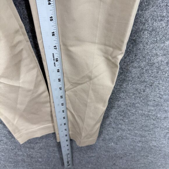Calvin Klein Pants Women S Small Beige Mid Rise Flat Front Pull On Skinny Cotton - Picture 5 of 8
